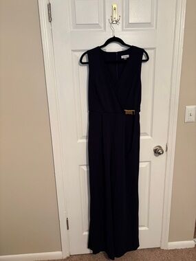 Calvin Klein Black Sleeveless Wrap Jumpsuit